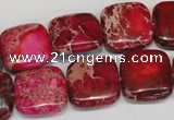 CDI623 15.5 inches 16*16mm square dyed imperial jasper beads