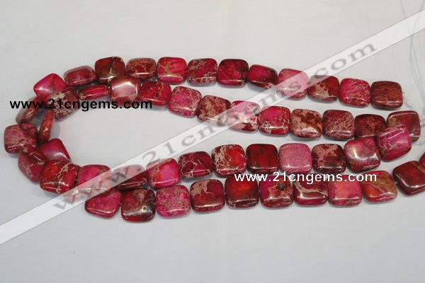 CDI623 15.5 inches 16*16mm square dyed imperial jasper beads