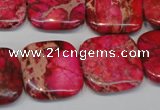 CDI625 15.5 inches 20*20mm square dyed imperial jasper beads