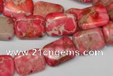 CDI631 15.5 inches 12*16mm rectangle dyed imperial jasper beads