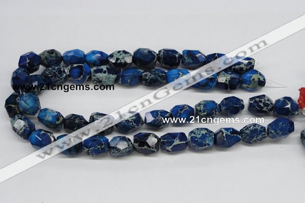 CDI64 16 inches 15*20mm faceted nuggets dyed imperial jasper beads