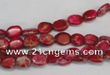 CDI641 15.5 inches 6*8mm oval dyed imperial jasper beads