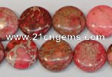 CDI655 15.5 inches 16mm flat round dyed imperial jasper beads