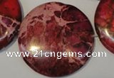 CDI660 15.5 inches 35mm flat round dyed imperial jasper beads