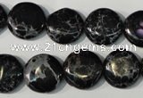 CDI688 15.5 inches 15mm flat round dyed imperial jasper beads