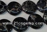 CDI689 15.5 inches 18mm flat round dyed imperial jasper beads