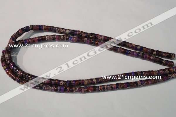 CDI704 15.5 inches 3*6mm heishi dyed imperial jasper beads