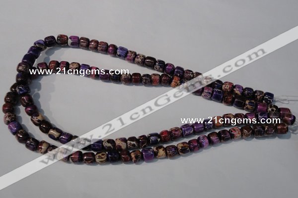 CDI705 15.5 inches 6*8mm nuggets dyed imperial jasper beads