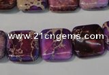 CDI717 15.5 inches 16*16mm square dyed imperial jasper beads