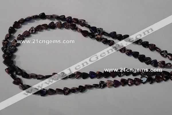 CDI719 15.5 inches 8*8mm triangle dyed imperial jasper beads