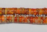 CDI734 15.5 inches 3*8mm heishi dyed imperial jasper beads