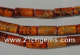 CDI736 15.5 inches 6*12mm tube dyed imperial jasper beads