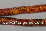 CDI738 15.5 inches 8*16mm tube dyed imperial jasper beads