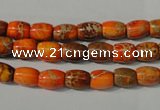 CDI740 15.5 inches 5*8mm drum dyed imperial jasper beads