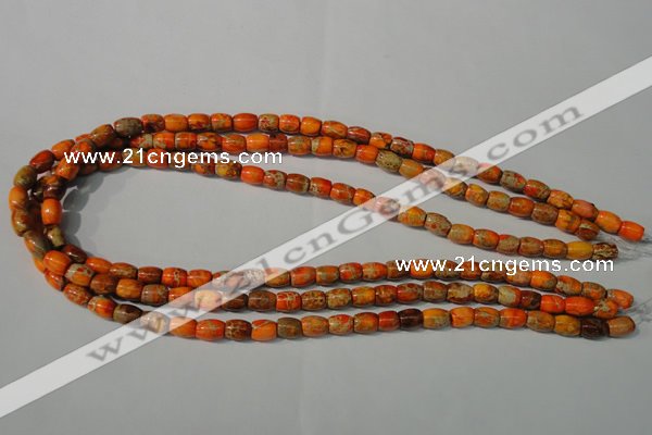 CDI740 15.5 inches 5*8mm drum dyed imperial jasper beads