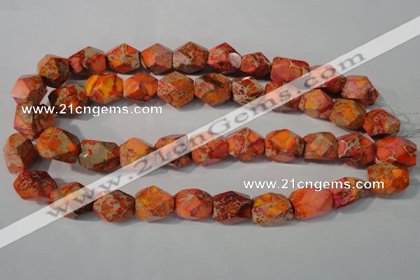 CDI747 15.5 inches 13*18mm faceted nuggets dyed imperial jasper beads