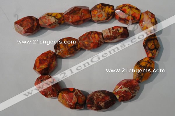 CDI748 15.5 inches 18*25mm faceted nuggets dyed imperial jasper beads