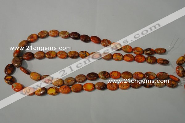 CDI750 15.5 inches 12*14mm oval dyed imperial jasper beads