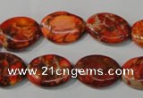 CDI751 15.5 inches 13*18mm oval dyed imperial jasper beads