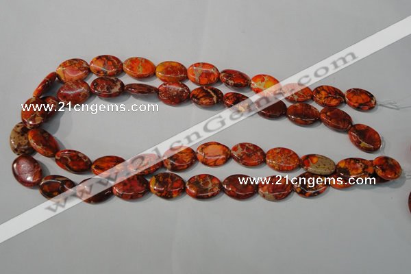 CDI751 15.5 inches 13*18mm oval dyed imperial jasper beads