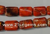 CDI756 15.5 inches 10*14mm rectangle dyed imperial jasper beads