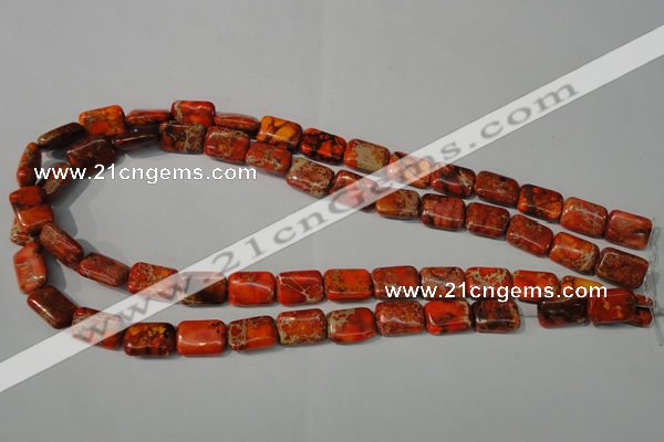 CDI756 15.5 inches 10*14mm rectangle dyed imperial jasper beads