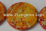 CDI758 15.5 inches 40mm flat round dyed imperial jasper beads