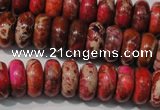 CDI775 15.5 inches 6*14mm rondelle dyed imperial jasper beads