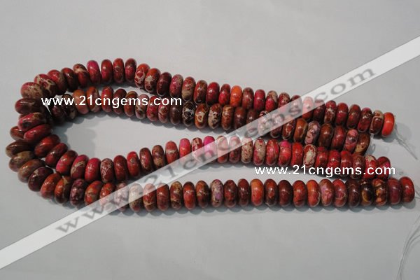 CDI775 15.5 inches 6*14mm rondelle dyed imperial jasper beads