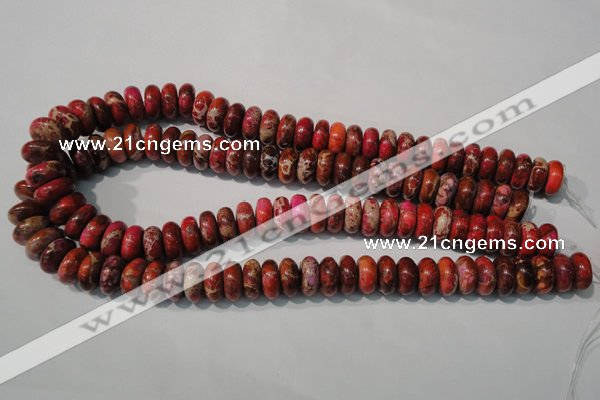 CDI775 15.5 inches 6*14mm rondelle dyed imperial jasper beads