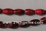 CDI777 15.5 inches 8*13mm rice dyed imperial jasper beads