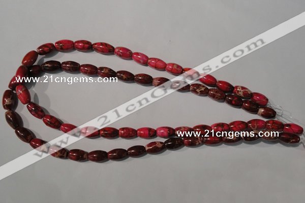 CDI777 15.5 inches 8*13mm rice dyed imperial jasper beads