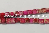 CDI780 15.5 inches 5*5mm cube dyed imperial jasper beads