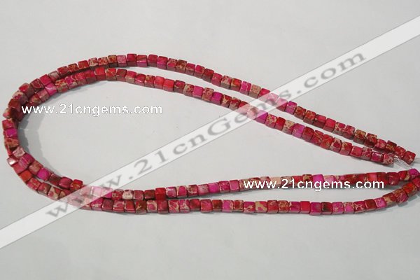 CDI780 15.5 inches 5*5mm cube dyed imperial jasper beads