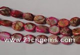 CDI781 15.5 inches 6*8mm oval dyed imperial jasper beads