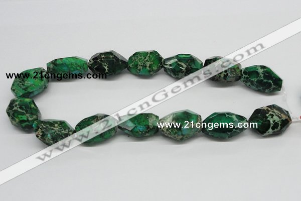 CDI79 16 inches 18*28mm faceted nuggets dyed imperial jasper beads