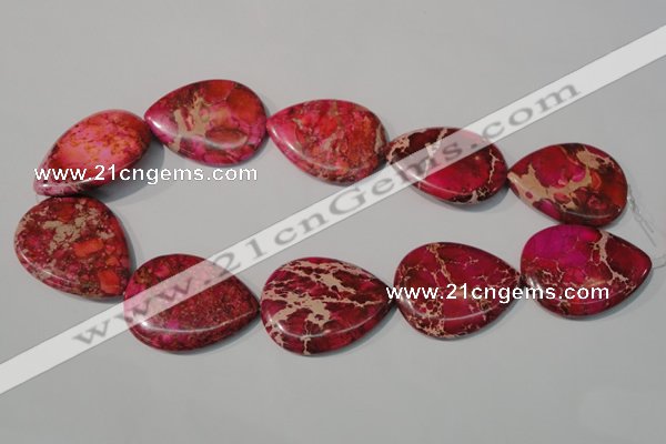 CDI790 15.5 inches 30*40mm flat teardrop dyed imperial jasper beads