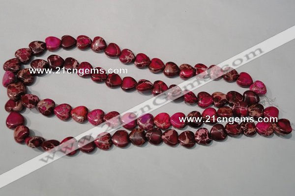 CDI792 15.5 inches 12*12mm heart dyed imperial jasper beads