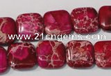 CDI794 15.5 inches 14*14mm square dyed imperial jasper beads