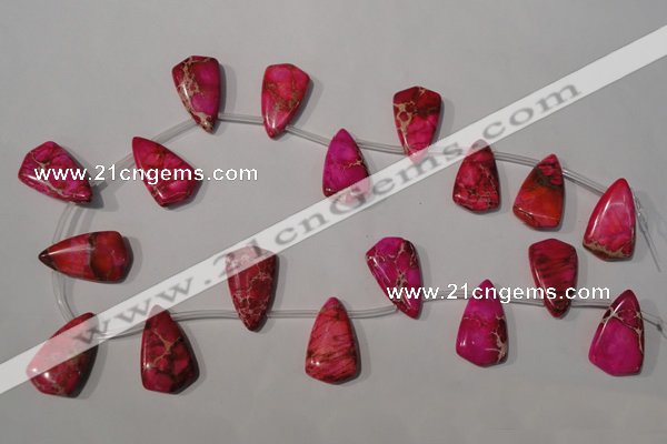 CDI798 Top-drilled 16*27mm flat teardrop dyed imperial jasper beads