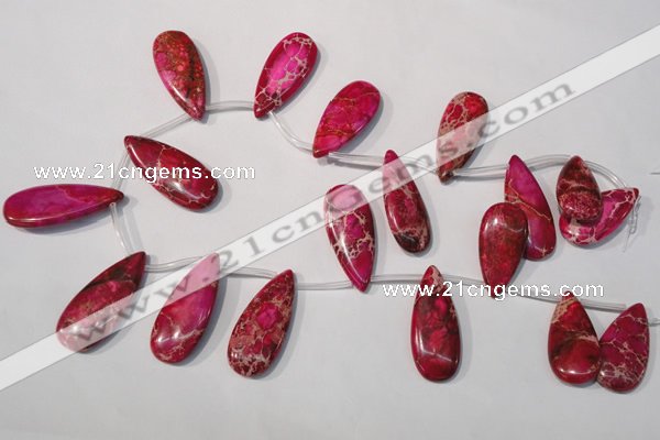 CDI799 Top-drilled 16*32mm flat teardrop dyed imperial jasper beads
