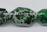 CDI80 16 inches 20*30mm faceted nuggets dyed imperial jasper beads