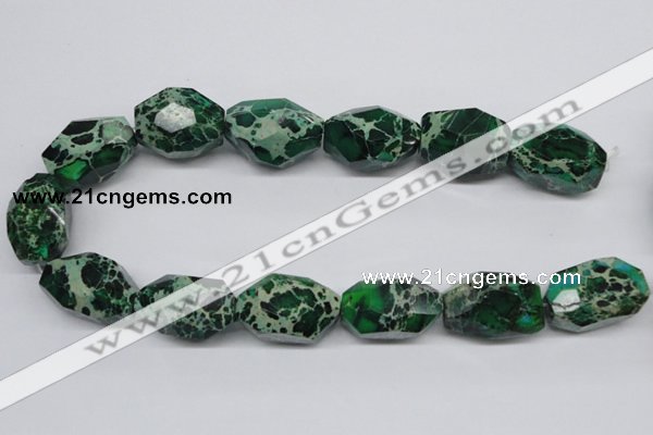 CDI80 16 inches 20*30mm faceted nuggets dyed imperial jasper beads