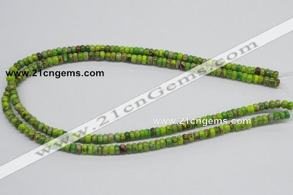 CDI86 16 inches 4*6mm rondelle dyed imperial jasper beads wholesale