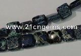 CDI901 15.5 inches 8*8mm square dyed imperial jasper beads