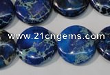 CDI908 15.5 inches 20mm flat round dyed imperial jasper beads