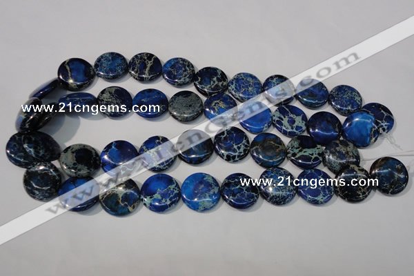 CDI908 15.5 inches 20mm flat round dyed imperial jasper beads