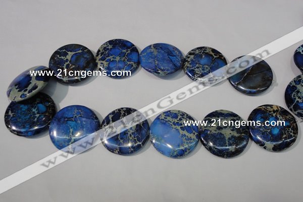 CDI909 15.5 inches 35mm flat round dyed imperial jasper beads