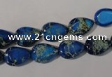 CDI915 15.5 inches 9*13mm flat teardrop dyed imperial jasper beads