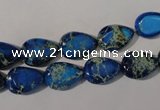 CDI915 15.5 inches 9*13mm flat teardrop dyed imperial jasper beads